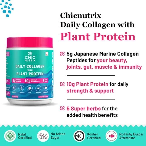 Chicnutrix Daily Collagen with Plant Protein - 4 in 1 Blend for Youthful Body