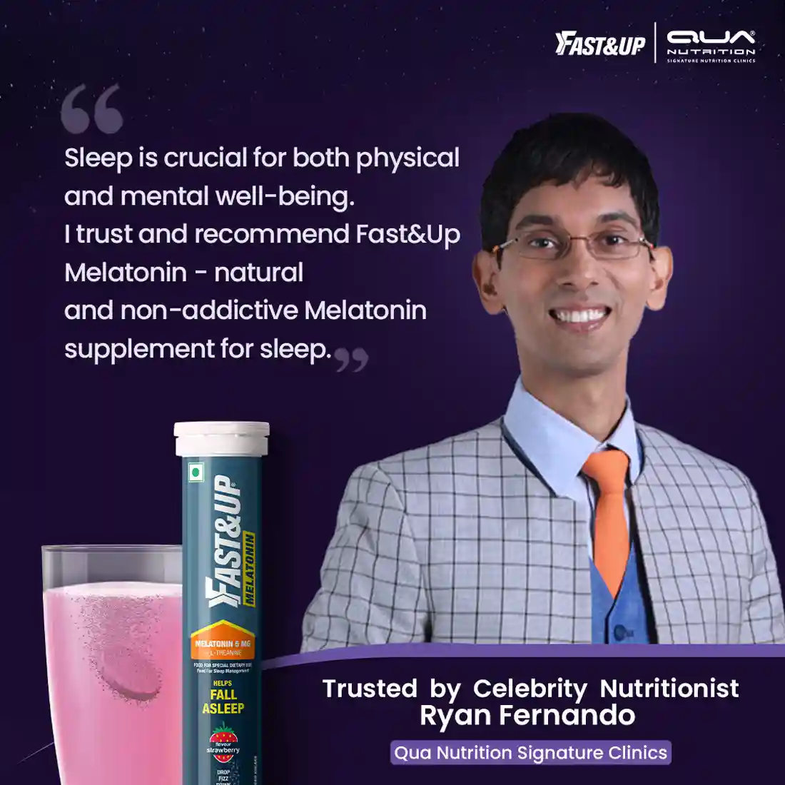 Fast&Up Melatonin & L-Theanine Tablets - Natural Sleep Aid for Falling Asleep Faster