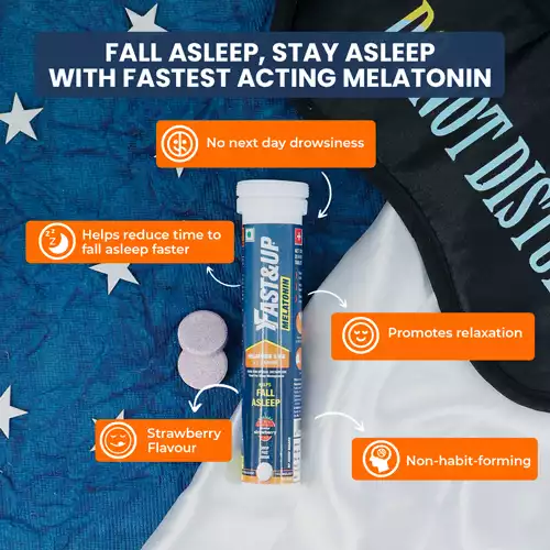 Fast&Up Melatonin & L-Theanine Tablets - Natural Sleep Aid for Falling Asleep Faster
