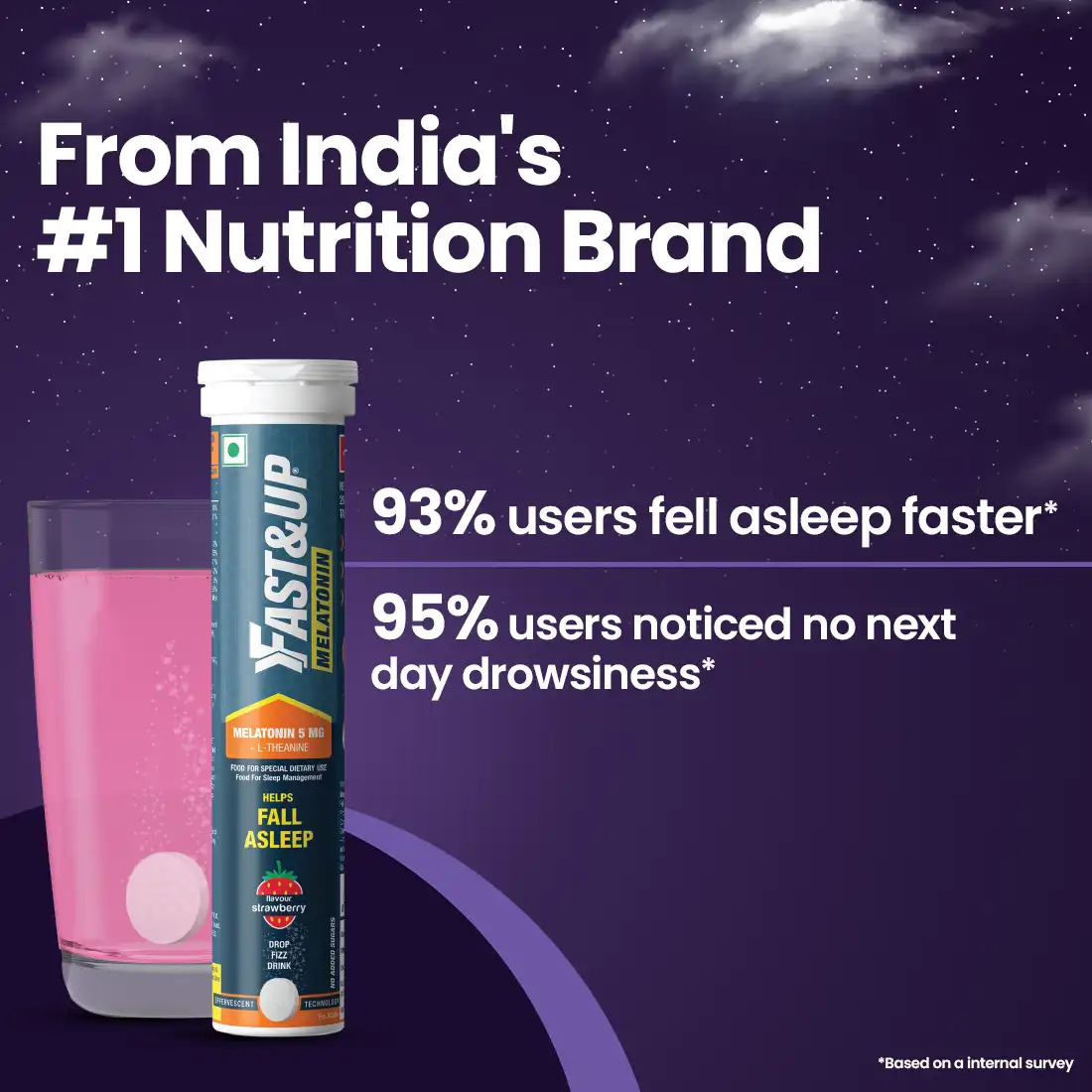 Fast&Up Melatonin & L-Theanine Tablets - Natural Sleep Aid for Falling Asleep Faster